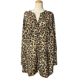 Charter Club Woman Leopard Print Blouse Size 3X